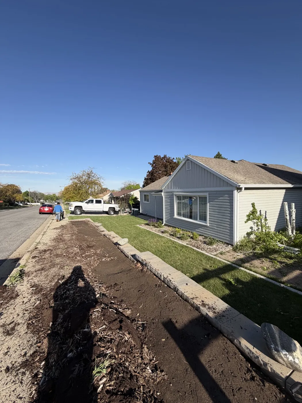 Before: Front park strip rebuilt